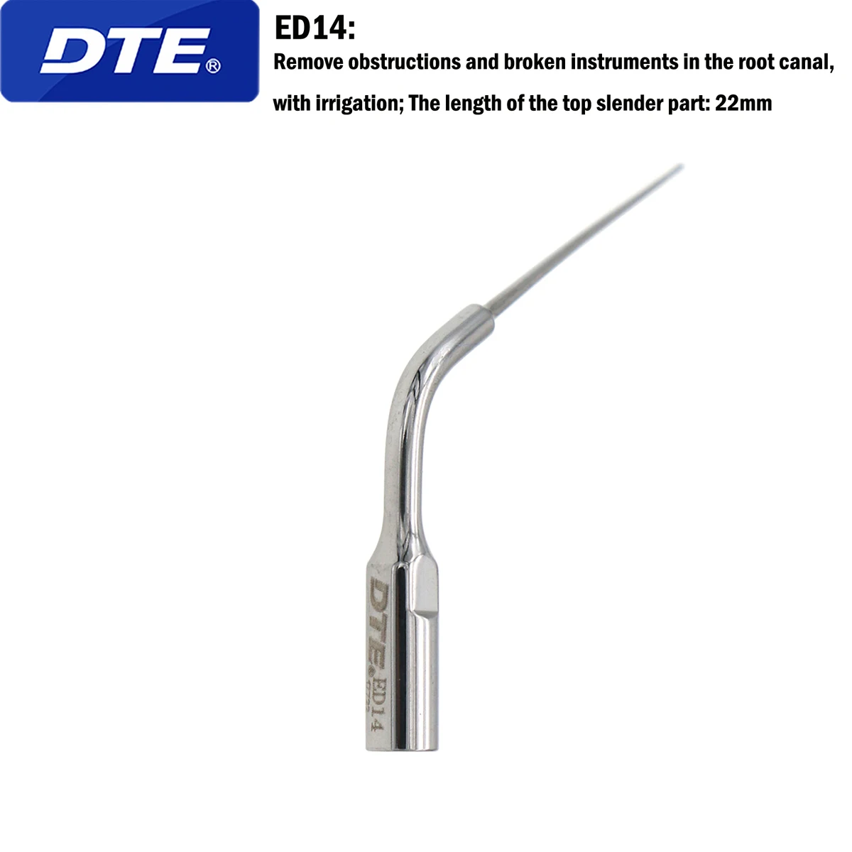 Original DTE Dental Ultrasonic Scaler Scaling Tip ED14 With Top Slender Part 22mm Remove Obstructions Fit NSK/SATELEC Scaler
Original DTE Dental Ultrasonic Scaler Scaling Tip ED14 With Top Slender Part 22mm Remove Obstructions Fit NSK/SATELEC Scaler