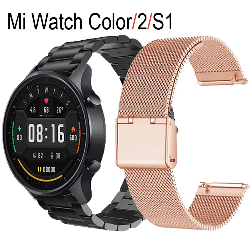 

Stainless Steel Bracelet For Xiaomi Mi Watch Color 2 Watch S1 Active Sport Strap Amazfit GTR 3 2 2E Watchband 22mm