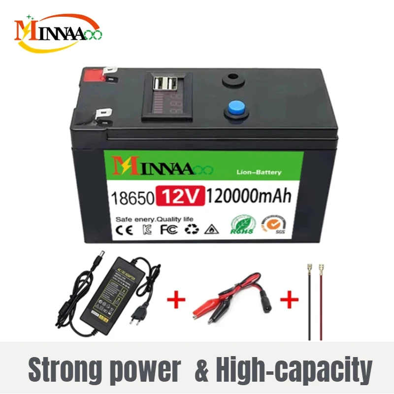 New 12V 120000mAh Portable Rechargeable Battery Built-in 5V 2.1A USB Power Display Charging Port with +12.6V Charger
New 12V 120000mAh Portable Rechargeable Battery Built-in 5V 2.1A USB Power Display Charging Port with +12.6V Charger