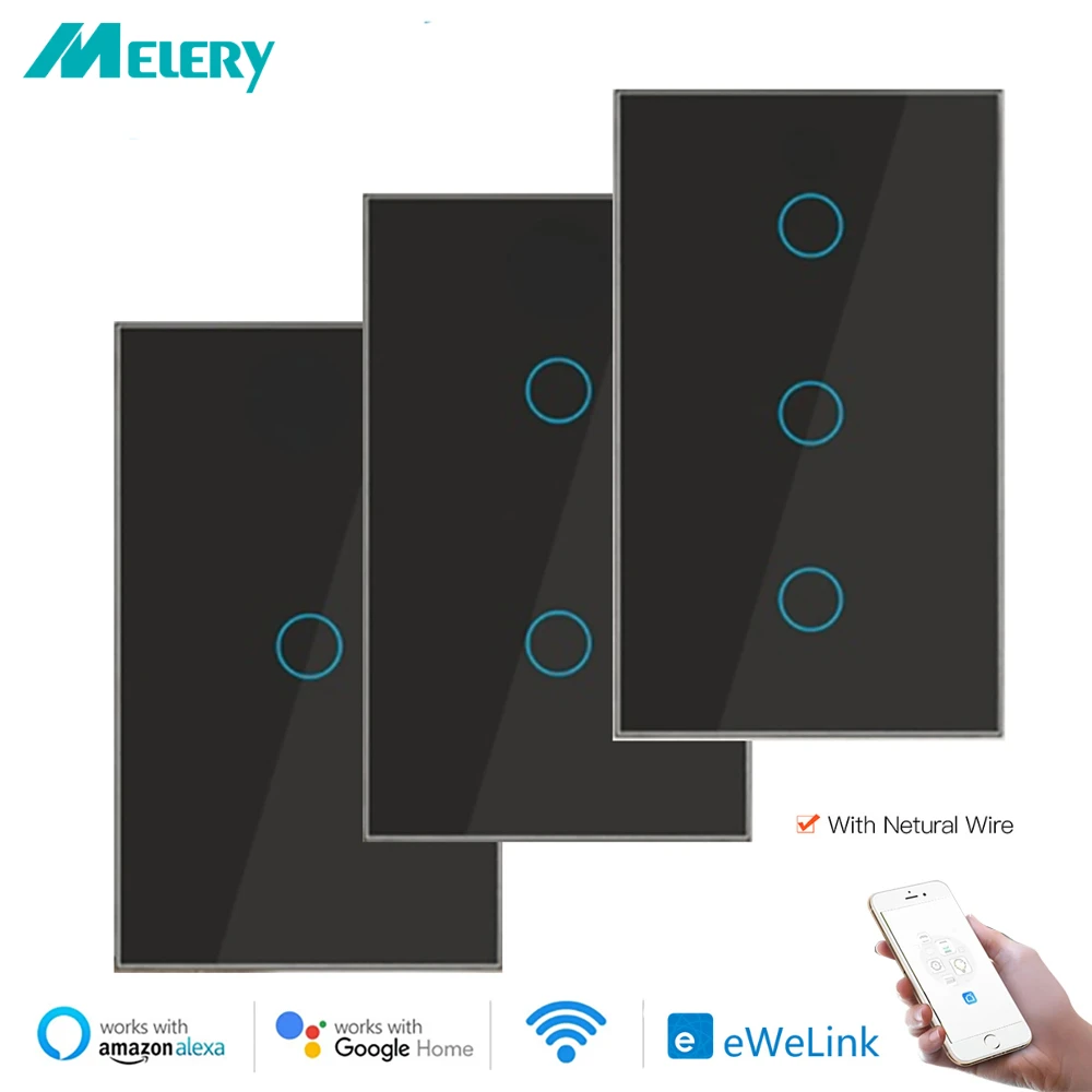 Melery EWelink Smart Light Wall Switch Wifi Bluetooth Touch Sensor Glass Panel Voice Remote Control Alexa Dot Google Home App
Melery EWelink Smart Light Wall Switch Wifi Bluetooth Touch Sensor Glass Panel Voice Remote Control Alexa Dot Google Home App