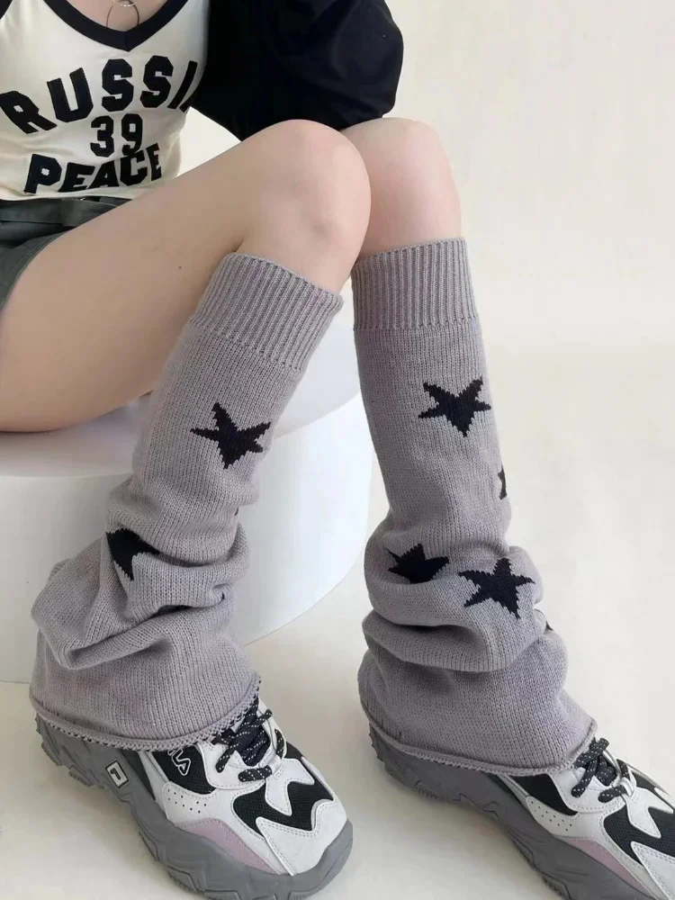 Japanese Star Print Two-Side Wear Women Leg Warmers Socks JK Boot Cover Lolita Y2k Harajuku Knitted Sock Streetwear 
Japanese Star Print Two-Side Wear Women Leg Warmers Socks JK Boot Cover Lolita Y2k Harajuku Knitted Sock Streetwear