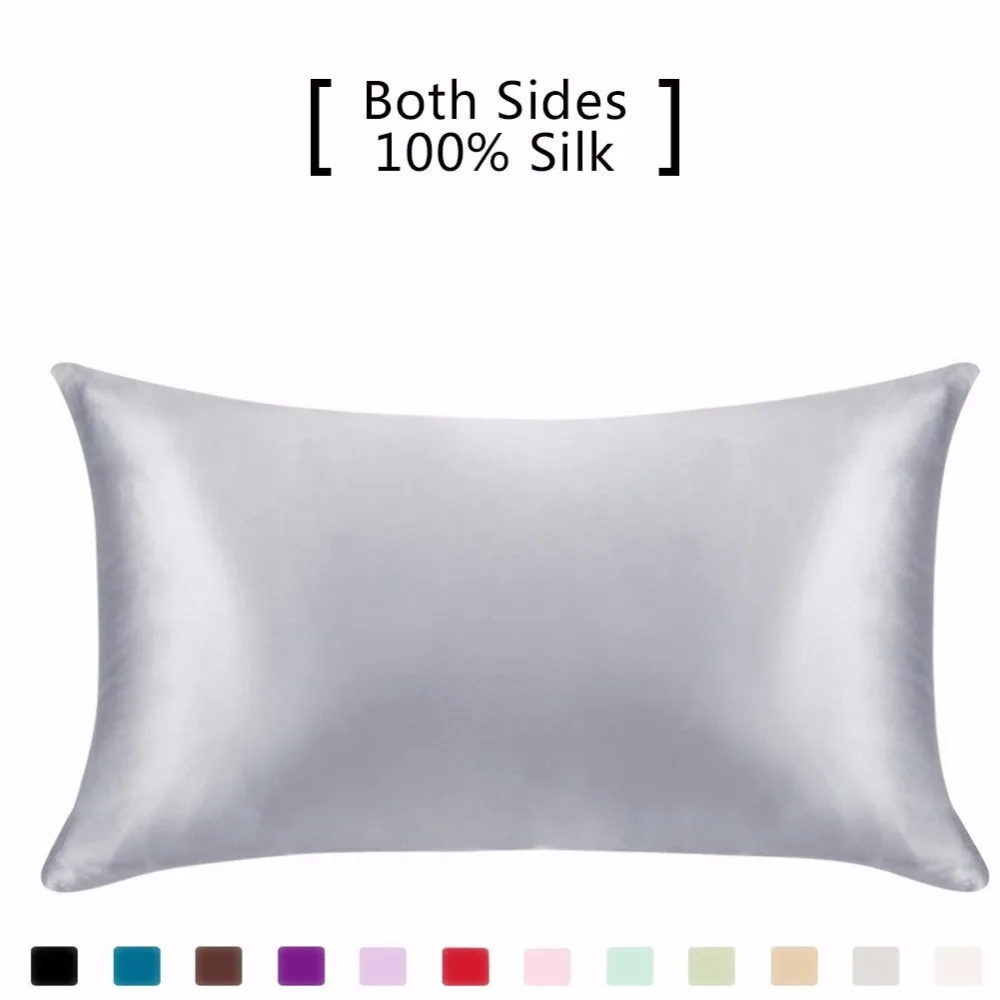 

Silk Pillowcase Hair Skin, 19 Momme Mulberry silk fabric Pillowcase Standard Size, Pillow Cases Cover Hidden Zipper