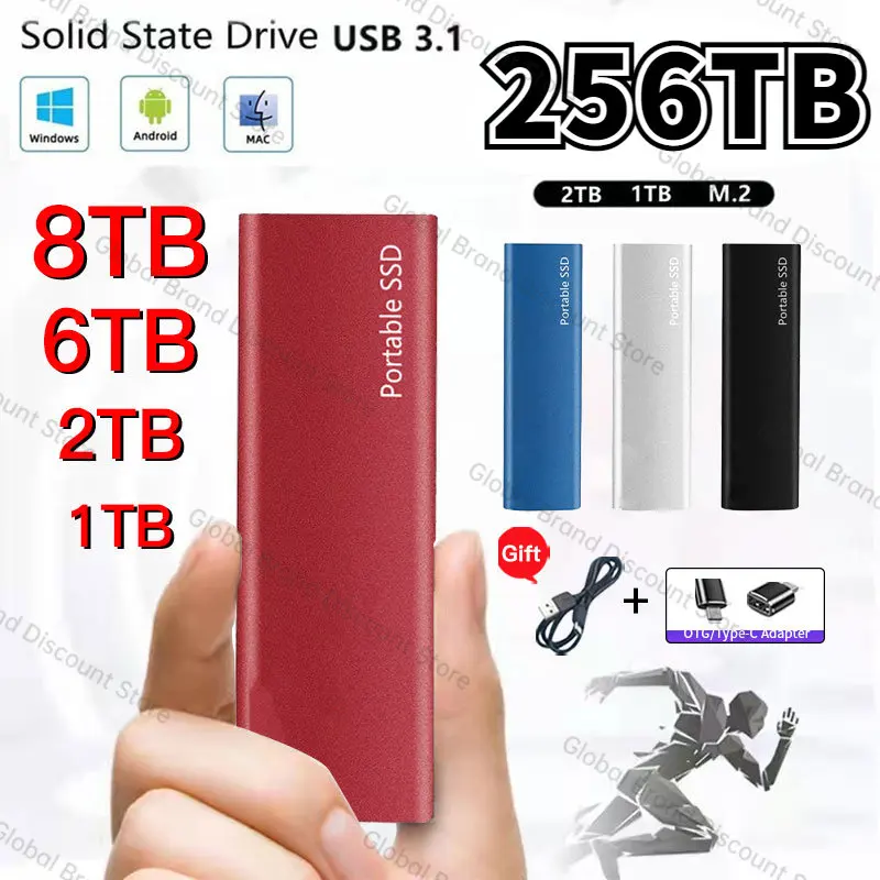 256tb Portable SSD External Solid State Drive 2TB 8TB 16TB High Speed External Hard Drive M.2 USB3.1 Interface Mass Storage disk
256tb Portable SSD External Solid State Drive 2TB 8TB 16TB High Speed External Hard Drive M.2 USB3.1 Interface Mass Storage disk