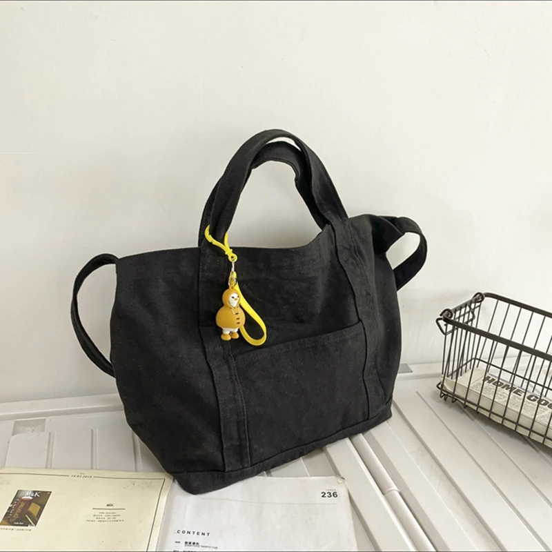 

Causal Tote Women's Bag Fashion Designer Handbags Large Capacity Canvas Crossbody Female Pandent Shoulder Shopper Bags For Women