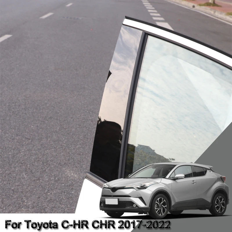 

Car Styling PVC Car Window Pillar Trim Sticker Middle BC Column Sticker External Auto Accessories For Toyota C-HR CHR 2017-2022