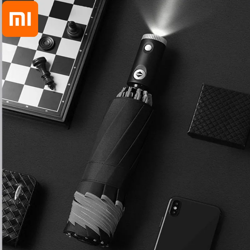 Xiaomi Fashion Portable UV Folding Automatic Umbrella with Reflective Stripe Led Light Rain Sun Umbrellas Reverse Umbrella
Xiaomi Fashion Portable UV Folding Automatic Umbrella with Reflective Stripe Led Light Rain Sun Umbrellas Reverse Umbrella