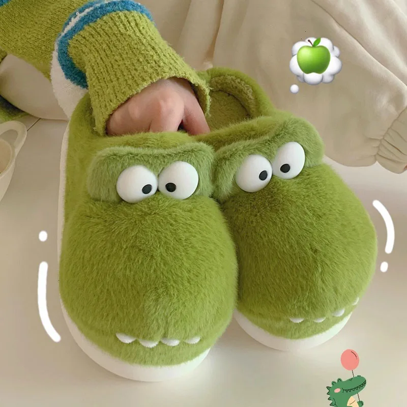 Green Cartoon Big Eye Crocodile Slippers Women Winter Warm Plush Fluffy Furry Slippers Platform Home Slides Shoes Funny Gifts
Green Cartoon Big Eye Crocodile Slippers Women Winter Warm Plush Fluffy Furry Slippers Platform Home Slides Shoes Funny Gifts