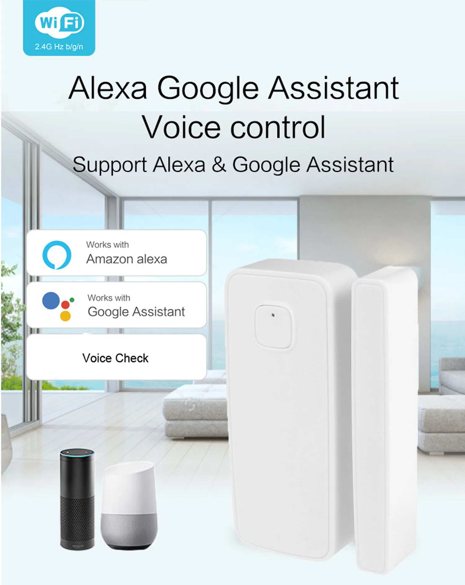 Smart WiFi Door Sensor Support Voice Speaker Window Sensor APP Control Door Magnetic Sensor Window Alarm Wireless Door Detectors
Smart WiFi Door Sensor Support Voice Speaker Window Sensor APP Control Door Magnetic Sensor Window Alarm Wireless Door Detectors