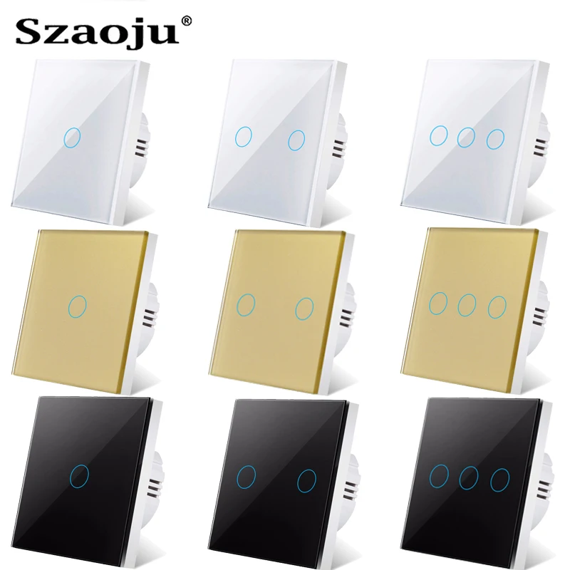 Szaoju EU Touch Switch Led Panel Wall Lamp Light Switches White Crystal Glass Panel Light 1/2/3 Gang Interruttore AC100-240V
Szaoju EU Touch Switch Led Panel Wall Lamp Light Switches White Crystal Glass Panel Light 1/2/3 Gang Interruttore AC100-240V