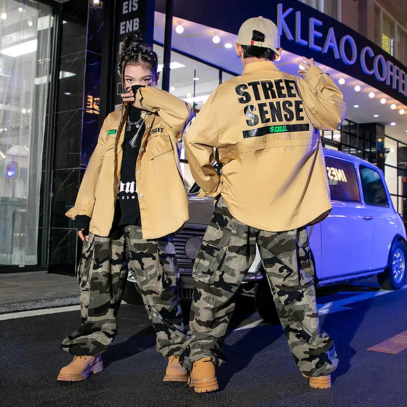 Kid Hip Hop Clothing Khaki Shirt Top Camouflage Streetwear Tactical Cargo Jogger Pants for Girl Boy Jazz Dance Costume Clothes
Kid Hip Hop Clothing Khaki Shirt Top Camouflage Streetwear Tactical Cargo Jogger Pants for Girl Boy Jazz Dance Costume Clothes