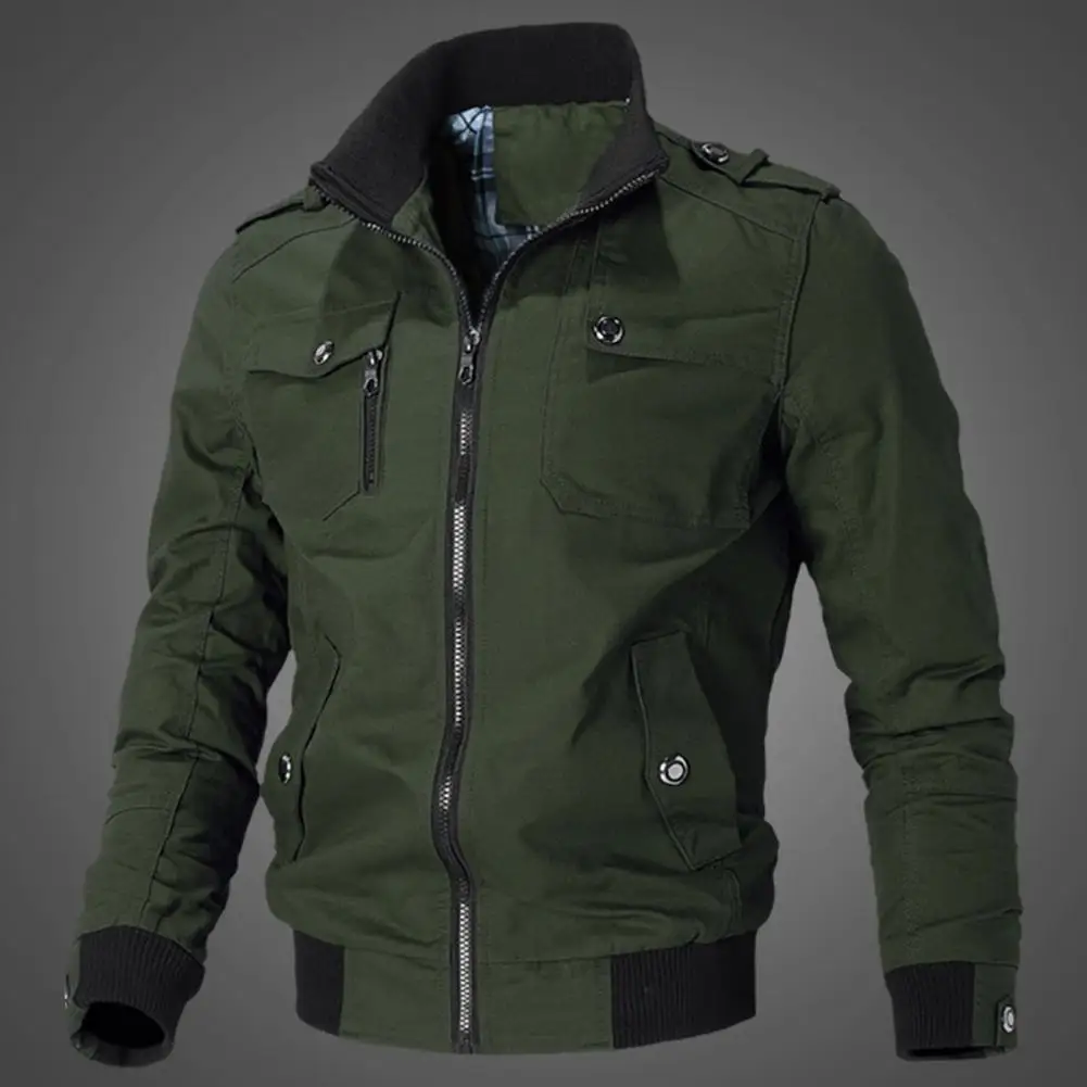 Stylish Men Jacket Streetwear Stand Collar Elastic Hem Coat Multi Pockets All Match Winter Jacket for Daily Wear
Stylish Men Jacket Streetwear Stand Collar Elastic Hem Coat Multi Pockets All Match Winter Jacket for Daily Wear