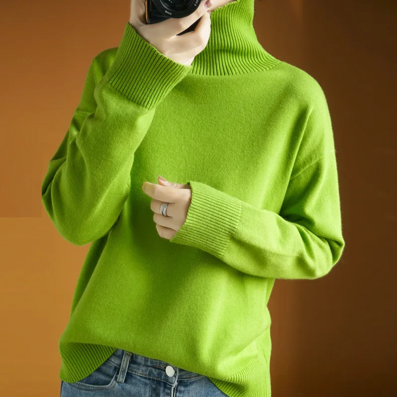 New Orange High Collar Cashmere Sweater Thickened Pullover Sweater Women's Loose Knitted Sweater winter clothes women
New Orange High Collar Cashmere Sweater Thickened Pullover Sweater Women's Loose Knitted Sweater winter clothes women