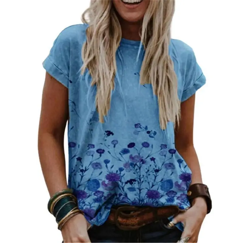 2022 Summer Plant Flower 3D Pattern Short Sleeve Round Neck Loose Fashion Women's T-Shirt
2022 Summer Plant Flower 3D Pattern Short Sleeve Round Neck Loose Fashion Women's T-Shirt