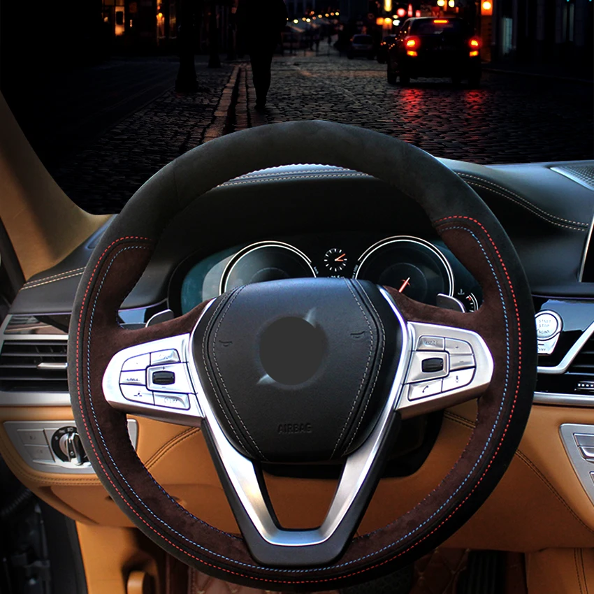 

Real Alcantara Car Braiding Steering Wheel Cover for BMW G20 G21 F40 F44 G22 G23 G26 G30 G31 G32 G11 G12 X3 G01 X4 G02 X5 Covers