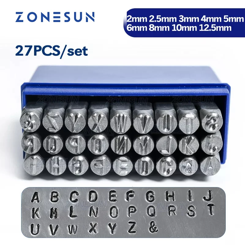 ZONESUN 27pcs Jewelry metal Stamps Alphabet Set A-Z With & Letter Punch Die Steel Metal Stamping Tool 2/3/4/5/6/8/10/12.5mm
ZONESUN 27pcs Jewelry metal Stamps Alphabet Set A-Z With & Letter Punch Die Steel Metal Stamping Tool 2/3/4/5/6/8/10/12.5mm
