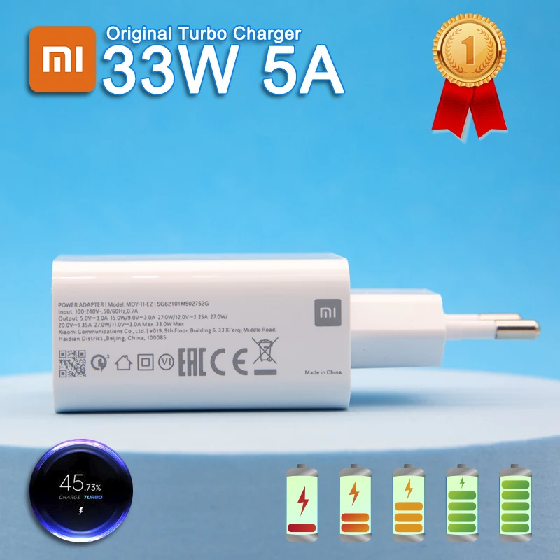 Original 33W Xiaomi Charger USB Fast Charge Charger Adapter Type-C Cable For Mi 10 11 9t pro Redmi Note 9 10 pro K40 30 POCO X3
Original 33W Xiaomi Charger USB Fast Charge Charger Adapter Type-C Cable For Mi 10 11 9t pro Redmi Note 9 10 pro K40 30 POCO X3
