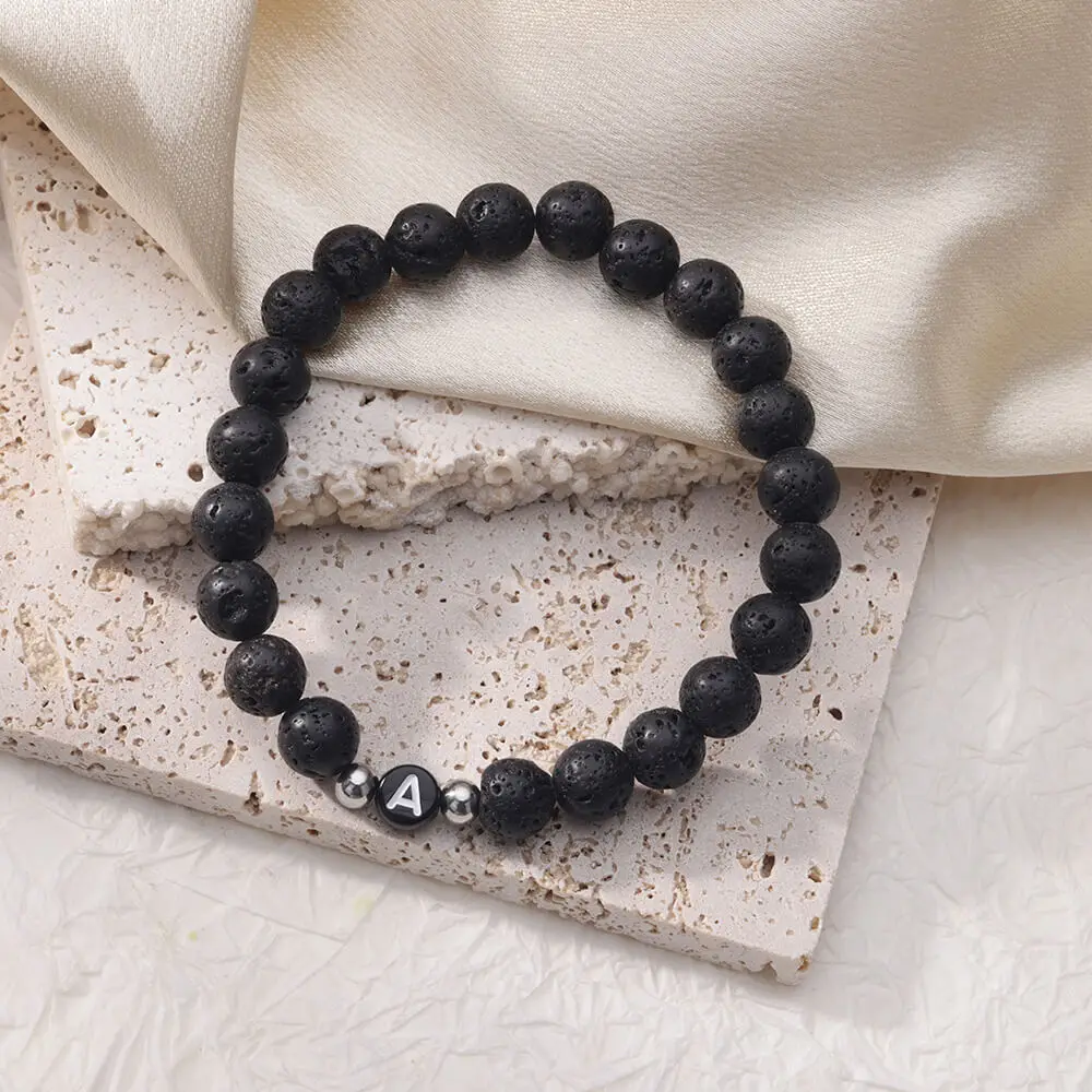 Initial Letter Bracelet for Women Men Vintage Volcanic Stone Beads Couple Bracelets Tibetan Buddha Wrist Chain Jewelry Gift 2023
Initial Letter Bracelet for Women Men Vintage Volcanic Stone Beads Couple Bracelets Tibetan Buddha Wrist Chain Jewelry Gift 2023