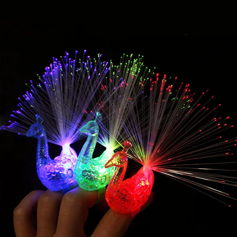 Peacock Finger Rings Light Colorful LED Glowing Open Fiber Optic Night Light for Kids Child Adult Party Vocal Concert Supplies
Peacock Finger Rings Light Colorful LED Glowing Open Fiber Optic Night Light for Kids Child Adult Party Vocal Concert Supplies