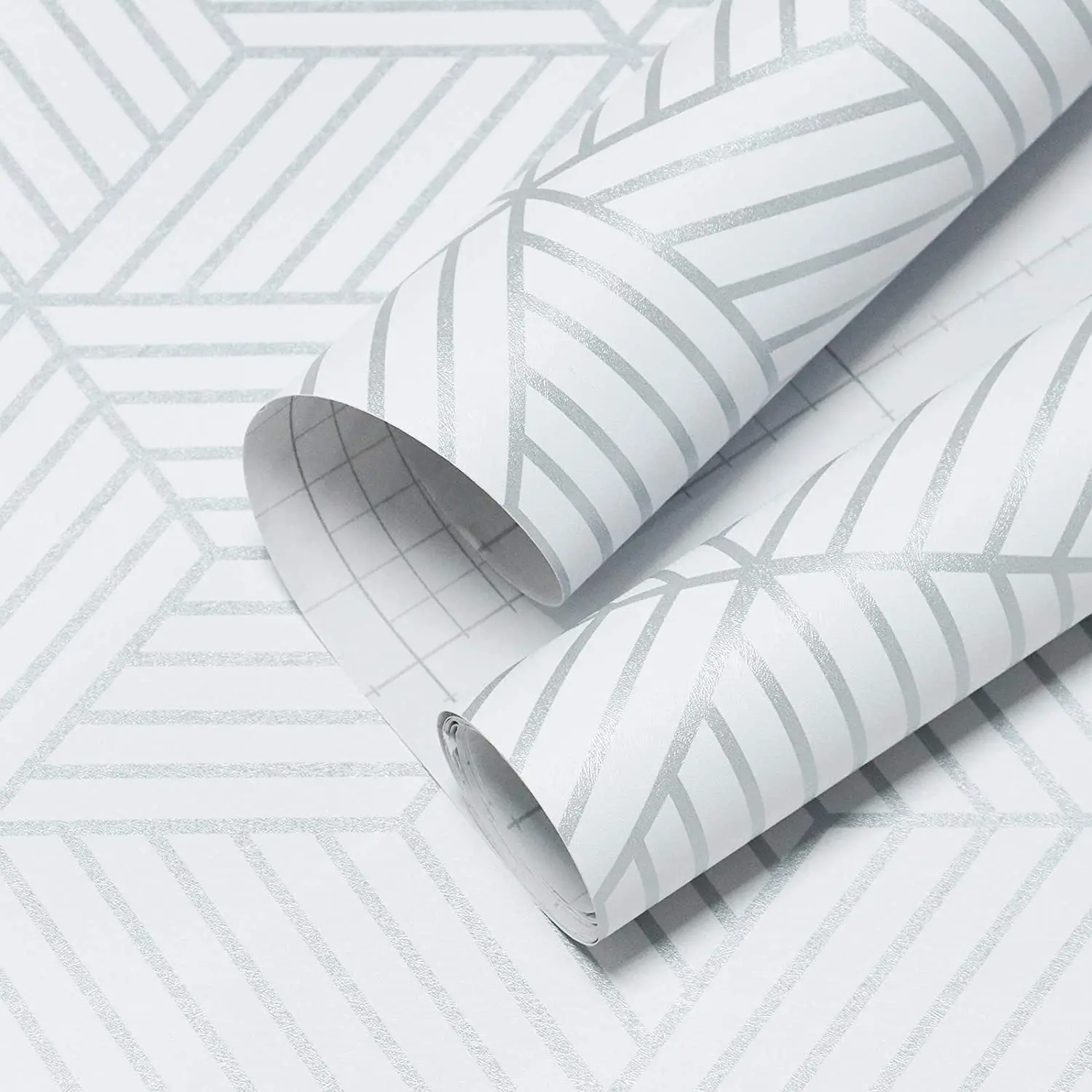 White Furniture Film Silver Geometric Stripes Of Hexagon Wallpaper 45 X 500 CM Self-Adhesive Film White Wall Decoration Silver
White Furniture Film Silver Geometric Stripes Of Hexagon Wallpaper 45 X 500 CM Self-Adhesive Film White Wall Decoration Silver