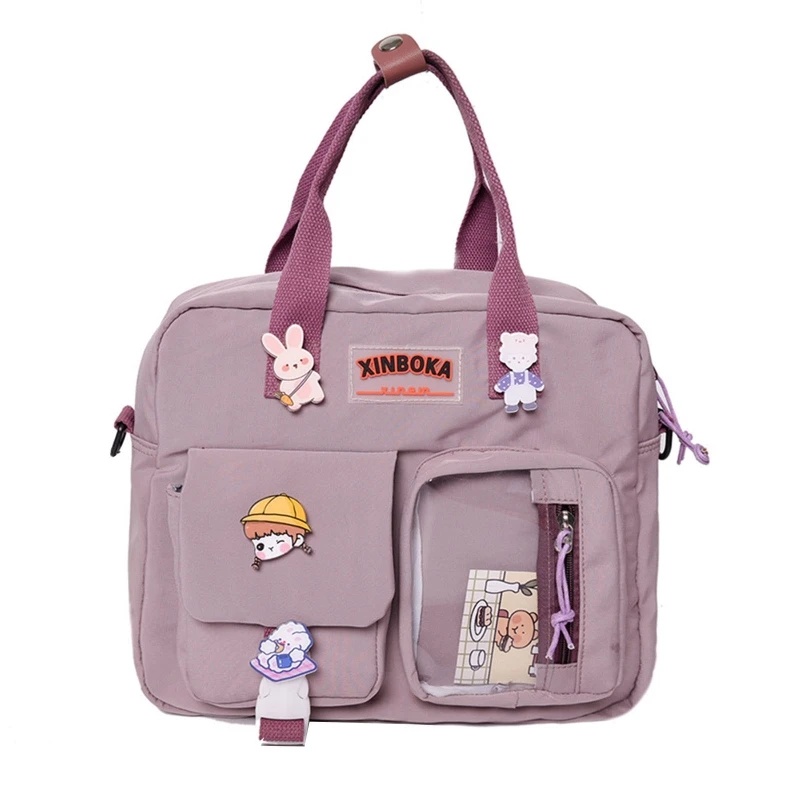 Waterproof Shoulder Tote Bag with Many Pockets Anti-theft Crossbody Bag Cute Badge Backpack Schoolbag for Laptop Books
Waterproof Shoulder Tote Bag with Many Pockets Anti-theft Crossbody Bag Cute Badge Backpack Schoolbag for Laptop Books