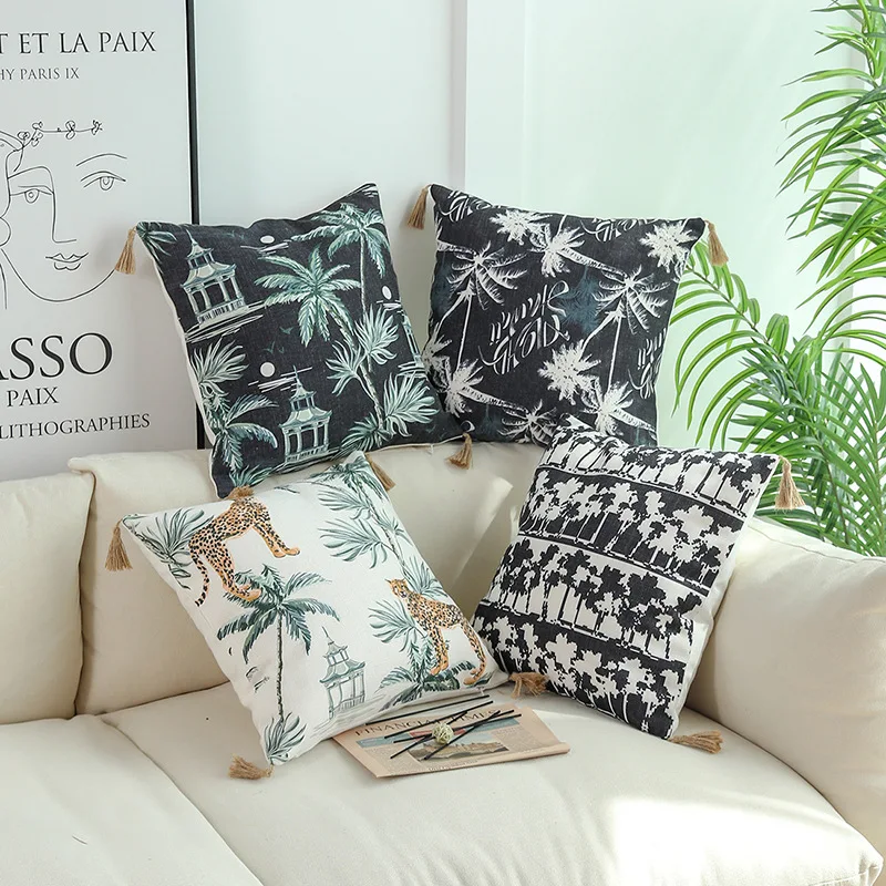 Tropical Leaves Cushion Cover Rainforest Style Plant Pillowcase 45×45cm Linen Tassels Sofa Throw Pillow case for Home Decorative
Tropical Leaves Cushion Cover Rainforest Style Plant Pillowcase 45×45cm Linen Tassels Sofa Throw Pillow case for Home Decorative