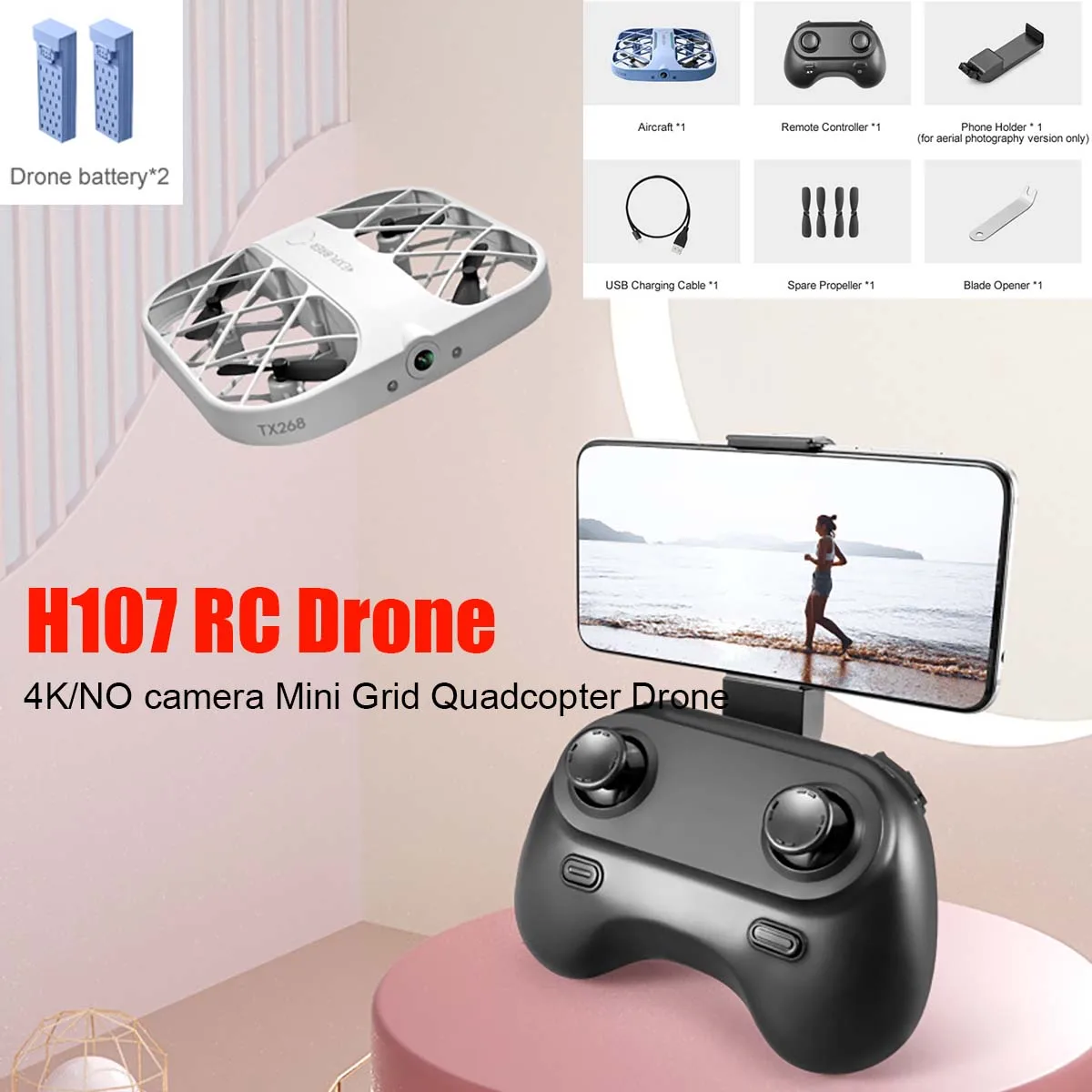 H107 Mini Drone Grid with 4K Camera Real-Time Image Transmission Pocket Small Remote Control Quadcopters Aircraft Kids RC Toys
H107 Mini Drone Grid with 4K Camera Real-Time Image Transmission Pocket Small Remote Control Quadcopters Aircraft Kids RC Toys