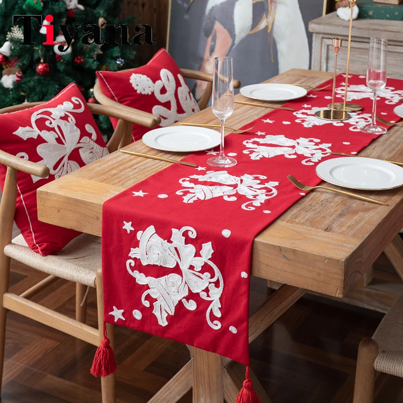Cotton Embroidered Christmas White Snowflake Small Bell Table Flag Bed Tail Flag Christmas Decorative Cover Red Table Cloth
Cotton Embroidered Christmas White Snowflake Small Bell Table Flag Bed Tail Flag Christmas Decorative Cover Red Table Cloth