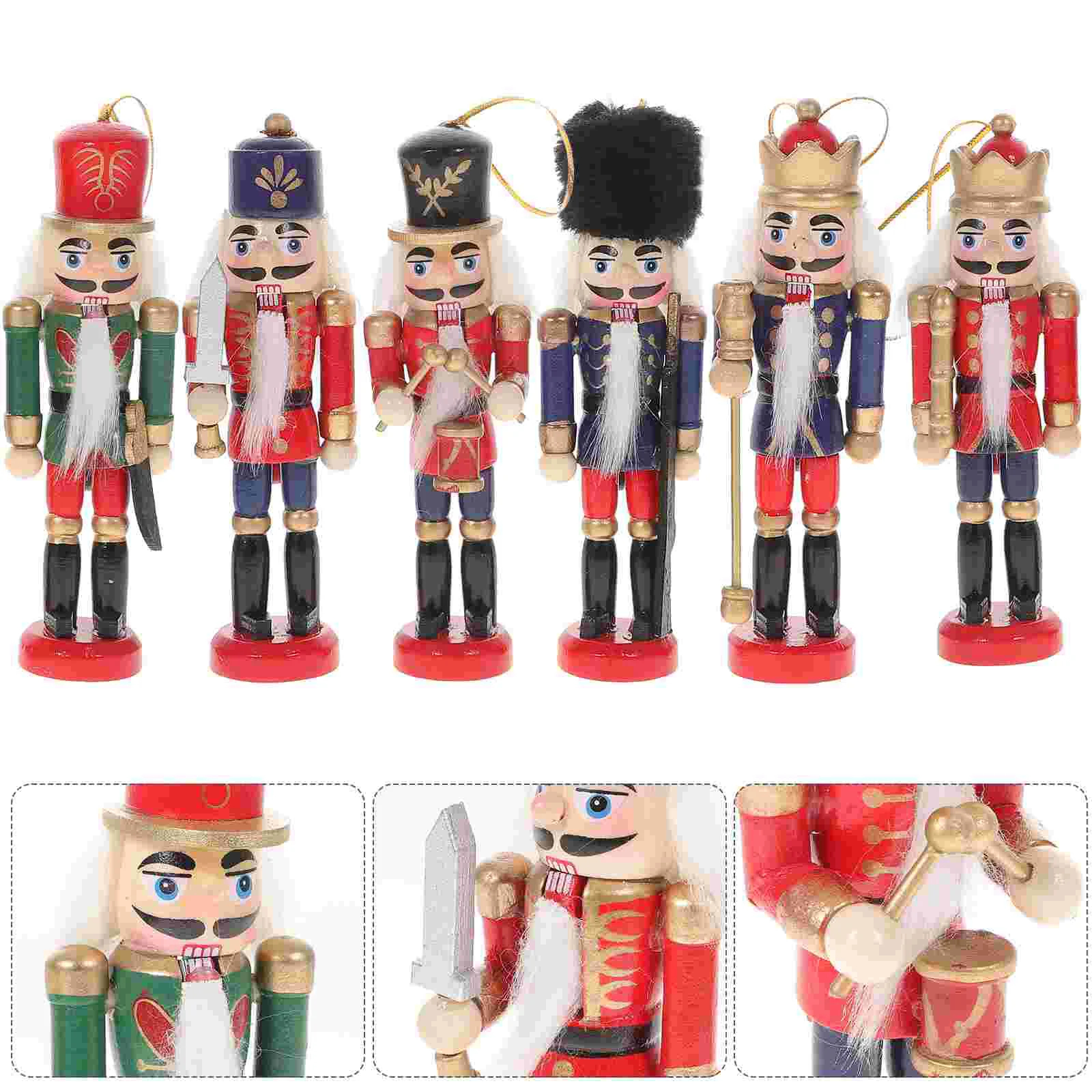 6Pcs/Box Christmas Nutcracker Soldier Ornament Wooden Nutcracker Set Christmas Tree Hanging Pendants Christmas New Year Gifts
6Pcs/Box Christmas Nutcracker Soldier Ornament Wooden Nutcracker Set Christmas Tree Hanging Pendants Christmas New Year Gifts