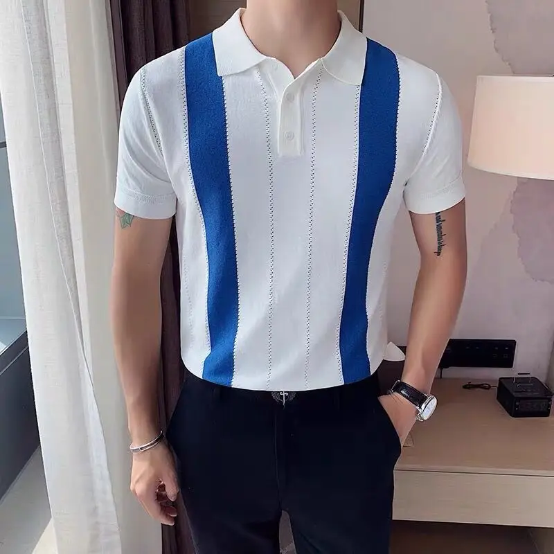 2022 Summer Striped Polo Shirts Men Short Sleeve Knitted POLO Shirts Ice Silk Business Social Casual Tops Male Clothing C50
2022 Summer Striped Polo Shirts Men Short Sleeve Knitted POLO Shirts Ice Silk Business Social Casual Tops Male Clothing C50