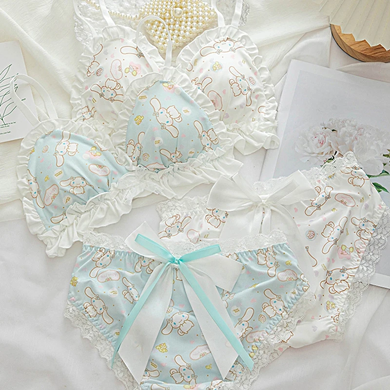 Kawaii Sanrio Bra Set Cinnamoroll Kuromi Melody Underwear Women Panties Cartoon Sweet Cute Soft Brief Lace Panty Y2K Girl Gift
Kawaii Sanrio Bra Set Cinnamoroll Kuromi Melody Underwear Women Panties Cartoon Sweet Cute Soft Brief Lace Panty Y2K Girl Gift