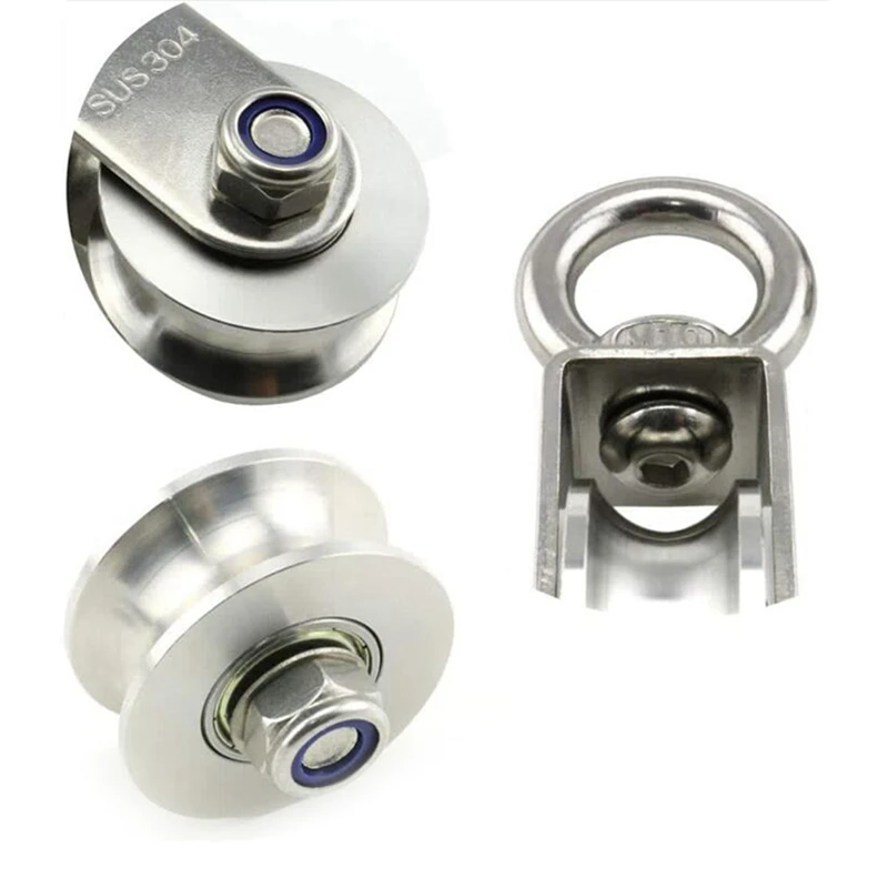 2X U Type Swivel Pulley 304 Stainless Steel Duplex Bearing Silent Detachable 360 Degree Rotation
2X U Type Swivel Pulley 304 Stainless Steel Duplex Bearing Silent Detachable 360 Degree Rotation