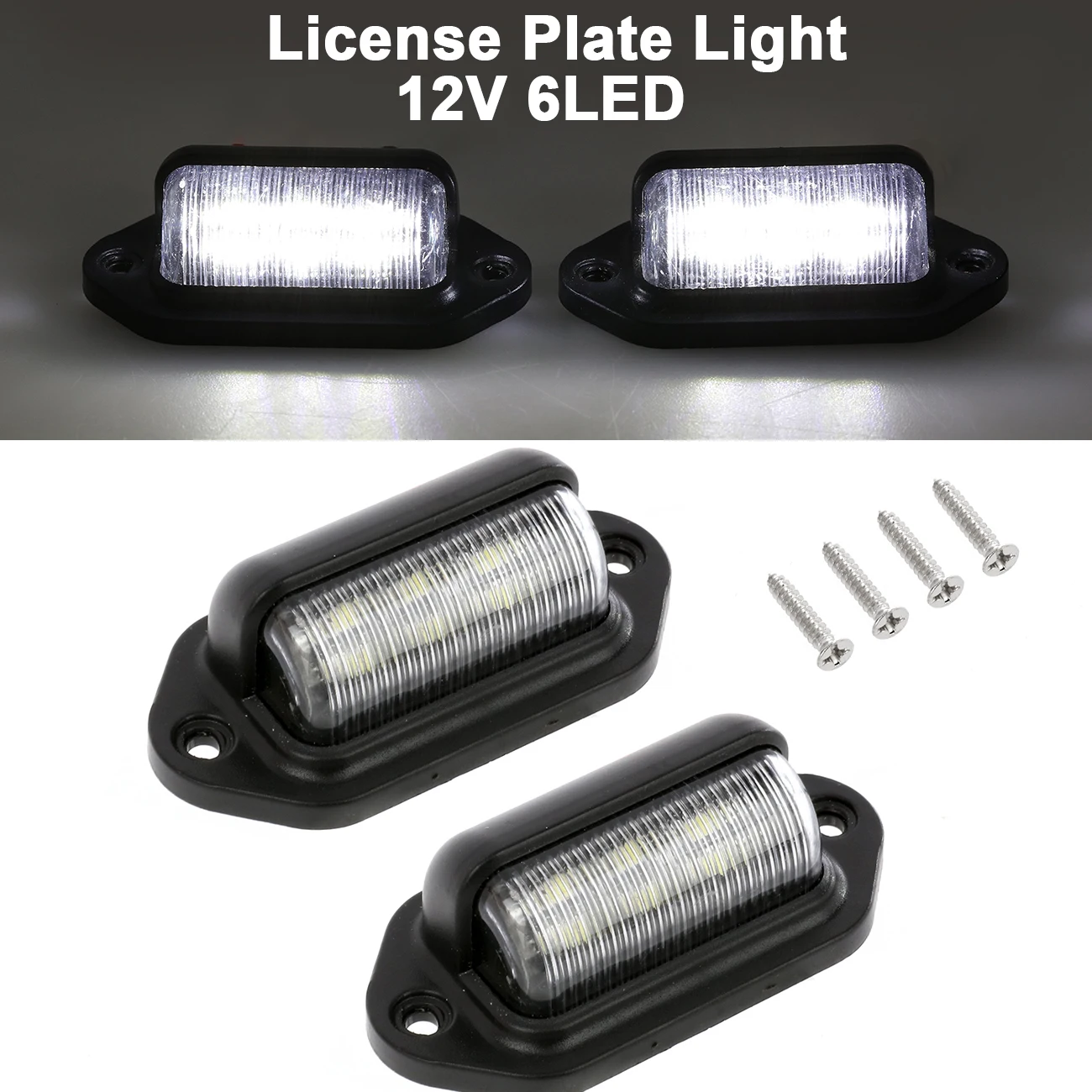 2 Pcs 12V 6 LED License Plate Lamp Light for Truck SUV Trailer Van Step Courtesy Lights Dome Cargo Lights Under Hood Light
2 Pcs 12V 6 LED License Plate Lamp Light for Truck SUV Trailer Van Step Courtesy Lights Dome Cargo Lights Under Hood Light