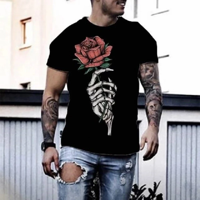 2022 new 3D rose print summer T-shirt fashion trend round neck loose large size wild unisex T-shirt new
2022 new 3D rose print summer T-shirt fashion trend round neck loose large size wild unisex T-shirt new
