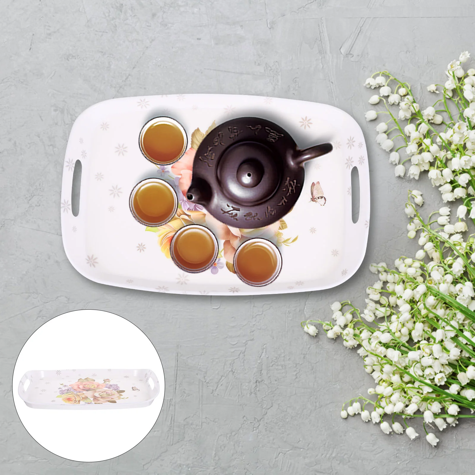 Convenient Serving Tray European Style Tea Tray Household Dessert Tray Home Accessory
Convenient Serving Tray European Style Tea Tray Household Dessert Tray Home Accessory