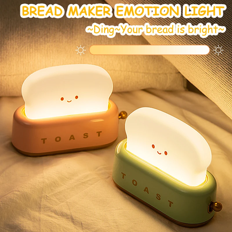 LED Creative Toast Night Light Bread Machine Lights Charging Dimming Toast Lamp Bedroom Children Timing Sleep Lamps Bedside Gift
LED Creative Toast Night Light Bread Machine Lights Charging Dimming Toast Lamp Bedroom Children Timing Sleep Lamps Bedside Gift