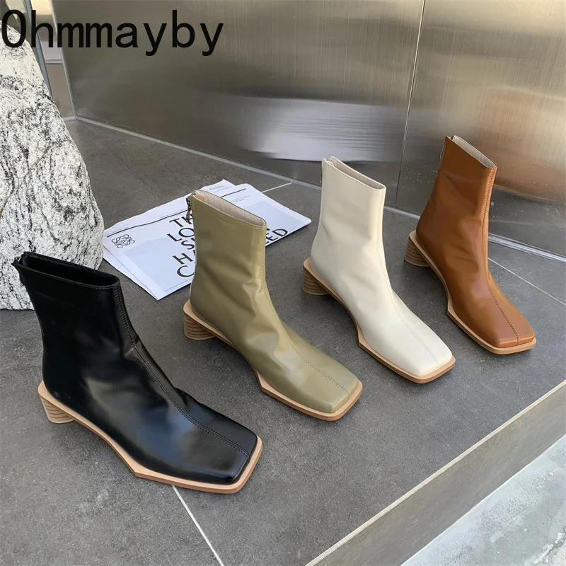 2023 New Women Ankle Boots Fashion Green Square Toe Booties Winter Female Low Heels High Quality Ladies Leather Boots Shoes
2023 New Women Ankle Boots Fashion Green Square Toe Booties Winter Female Low Heels High Quality Ladies Leather Boots Shoes