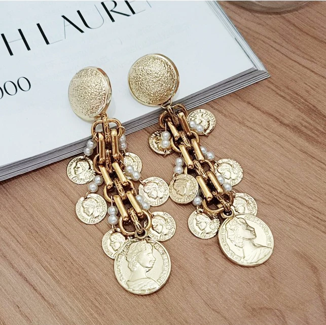 Fine fashion personality theme retro elements coin trend exaggerated tassel big earrings female
Fine fashion personality theme retro elements coin trend exaggerated tassel big earrings female