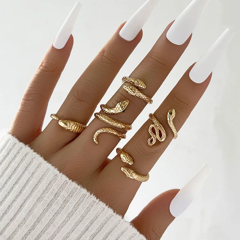 5 Pcs/set Vintage Punk Style Snake Shape Rings for Women Men Gold Color Metal Retro Party Knuckle Ring Set Accessories
5 Pcs/set Vintage Punk Style Snake Shape Rings for Women Men Gold Color Metal Retro Party Knuckle Ring Set Accessories