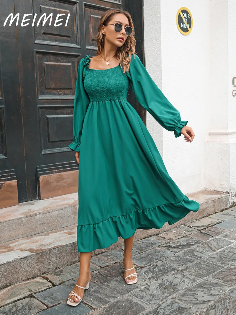 Elegant Long Butterfly Sleeve Slim Fit A-line Maxi Dress Casual Solid Square Collar Long Summer Dresses Vintage Holiday Vestidos
Elegant Long Butterfly Sleeve Slim Fit A-line Maxi Dress Casual Solid Square Collar Long Summer Dresses Vintage Holiday Vestidos