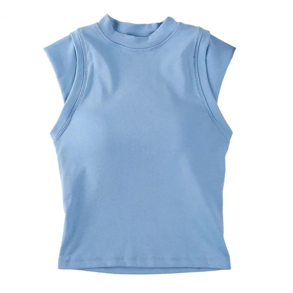 Fashion Bottoming Vest Half High Collar Breathable Female Summer Bottoming Gym Vest Anti-pilling Tank Top Streetwear 
Fashion Bottoming Vest Half High Collar Breathable Female Summer Bottoming Gym Vest Anti-pilling Tank Top Streetwear