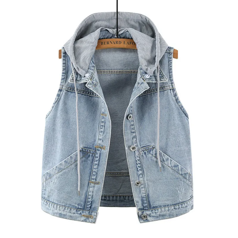 VOLALO 4XL 5XL Women Denim Vest Hood 2023 Summer Slim Jeans Gilet Femme Streetwear Sleeveless Short Jackets Jean Waistcoat
VOLALO 4XL 5XL Women Denim Vest Hood 2023 Summer Slim Jeans Gilet Femme Streetwear Sleeveless Short Jackets Jean Waistcoat