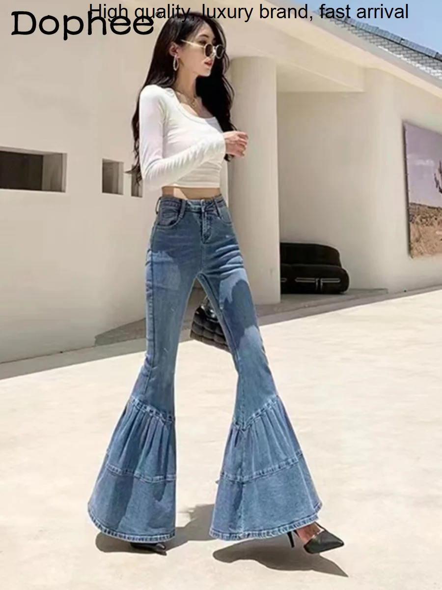 Jeans Big Flared for Women Spring Autumn 2023 New High Waist Slim Cotton Stretch Denim Bell-Bottom Pants Female Long Trousers
Jeans Big Flared for Women Spring Autumn 2023 New High Waist Slim Cotton Stretch Denim Bell-Bottom Pants Female Long Trousers