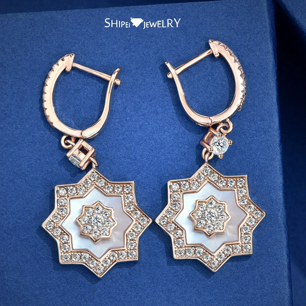 Shipei Romantic 925 Sterling Silver Created Moissanite Gemstone Wedding Party Fine Jewelry Star Drop Dangle Earrings Wholesale 
Shipei Romantic 925 Sterling Silver Created Moissanite Gemstone Wedding Party Fine Jewelry Star Drop Dangle Earrings Wholesale