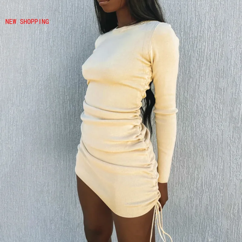 Knitted Drawstring Sexy Bandage Dresses Long Sleeve High Waist Autumn Winter Women Mini Bodycon Club Party Dress Ruched 10 Color
Knitted Drawstring Sexy Bandage Dresses Long Sleeve High Waist Autumn Winter Women Mini Bodycon Club Party Dress Ruched 10 Color