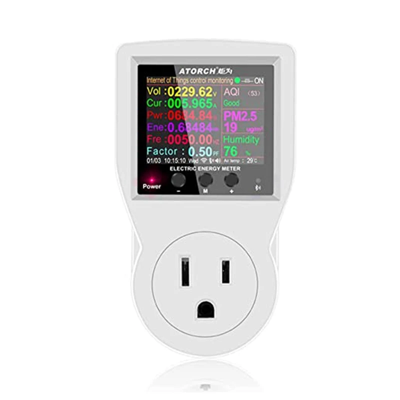 ATORCH 1 PCS Electricy Energy Meter Power Watt Wattage Electricity Meter Sockets For APP US Plug
ATORCH 1 PCS Electricy Energy Meter Power Watt Wattage Electricity Meter Sockets For APP US Plug