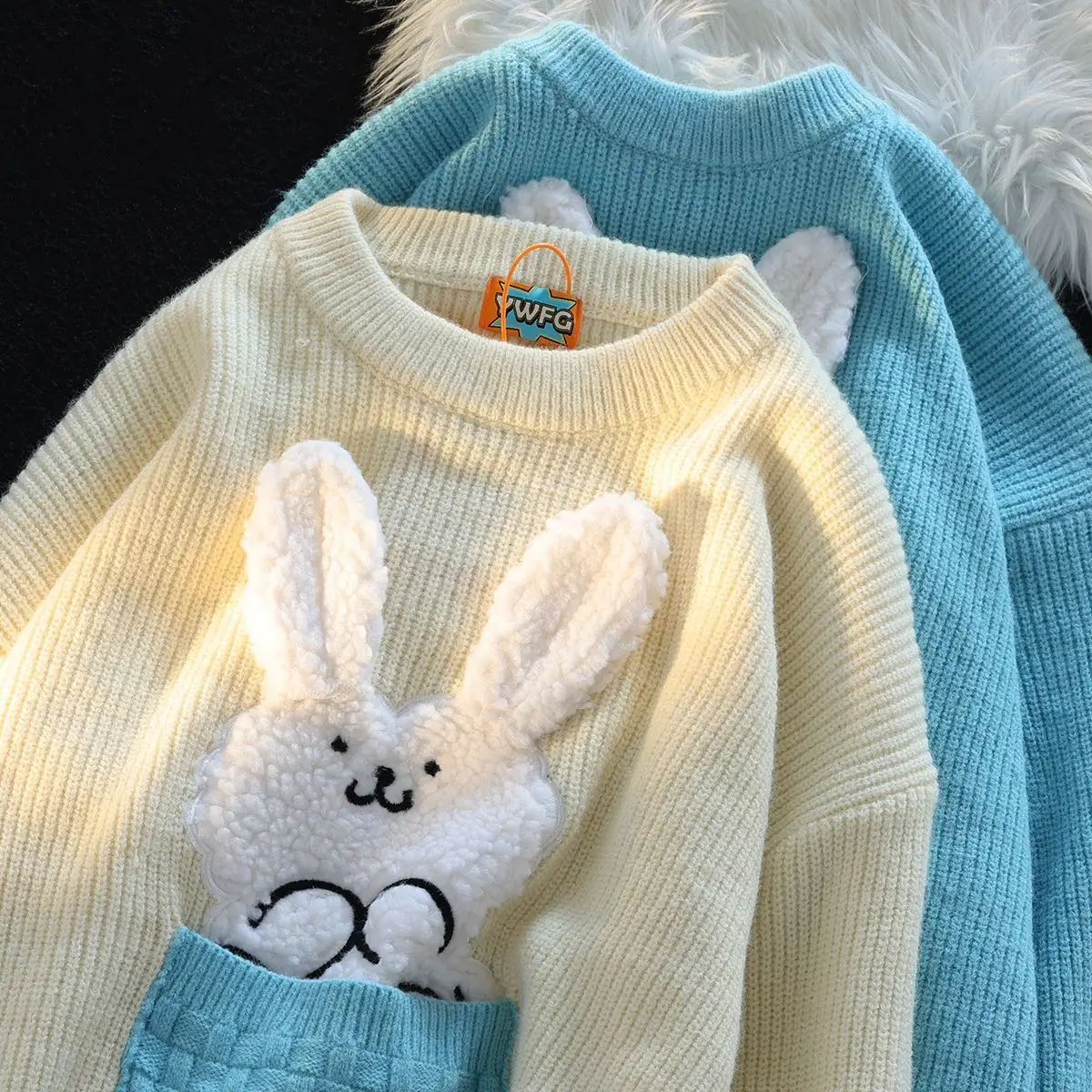 Cartoon Rabbit Cute Round Neck Women's Pullover Sweater Y2k Harajuku Long Sleeve Streetwear Knitted Warm Loose Sweatshirt Women
Cartoon Rabbit Cute Round Neck Women's Pullover Sweater Y2k Harajuku Long Sleeve Streetwear Knitted Warm Loose Sweatshirt Women