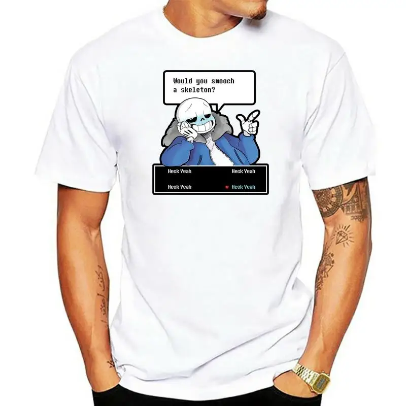 Undertale Men T Shirts Would You Smooch A Skeleton Novelty 100% Cotton Short Sleeve Tees Crew Neck T-Shirts Plus Size Clothes
Undertale Men T Shirts Would You Smooch A Skeleton Novelty 100% Cotton Short Sleeve Tees Crew Neck T-Shirts Plus Size Clothes