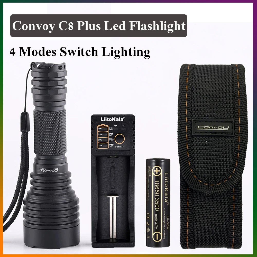 

Convoy C8+ With Luminus SST40 LED Flashlight For 6500K 4-Modes Switch Outdoor Cycling Lighting Hiking Camping Torches Flashlight