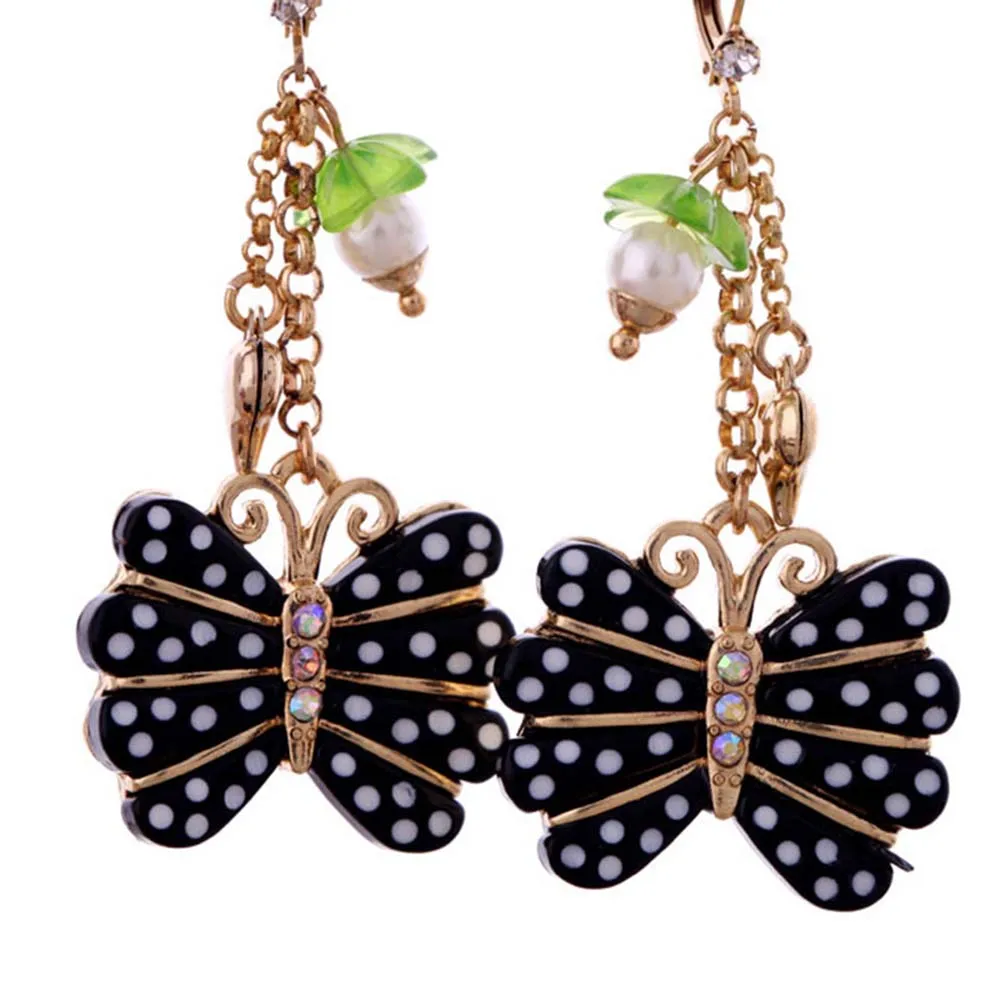 European And American Style Retro Diamond-Studded Spotted Butterfly Ear Individual Design Elegant Ladies Luxury Earpendant
European And American Style Retro Diamond-Studded Spotted Butterfly Ear Individual Design Elegant Ladies Luxury Earpendant