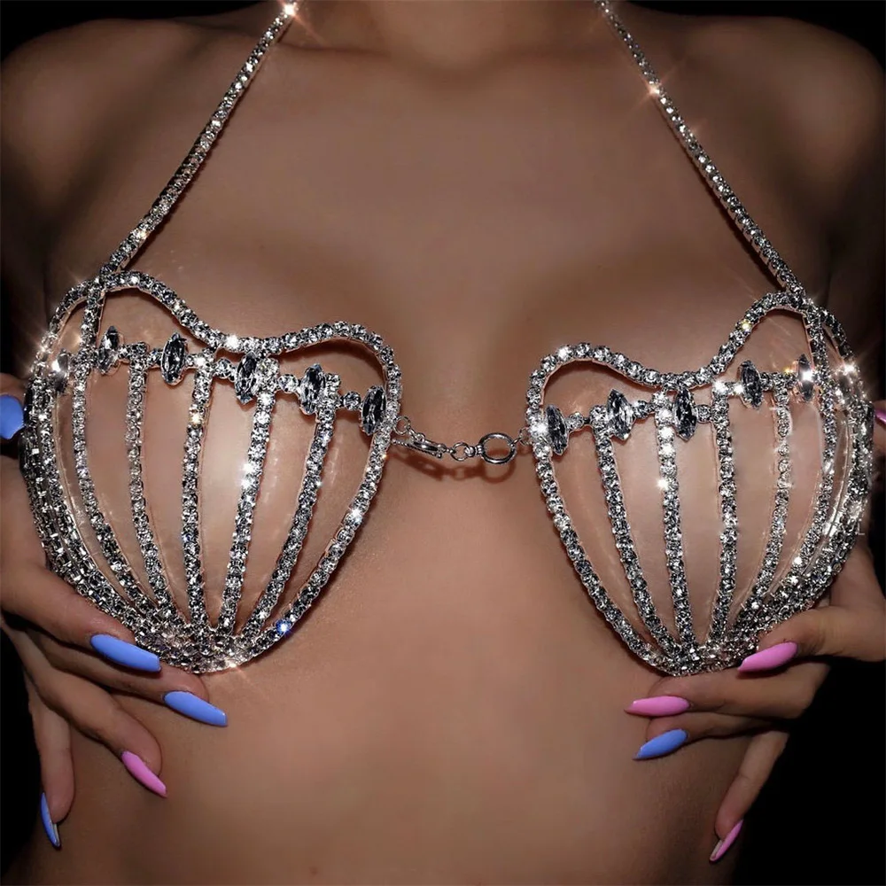 Fashion Accessories Novel Full Diamond Shell Bra Luxury Rhinestone Sexy Body Chain Female Nightclub Performance Party Jewelry
Fashion Accessories Novel Full Diamond Shell Bra Luxury Rhinestone Sexy Body Chain Female Nightclub Performance Party Jewelry